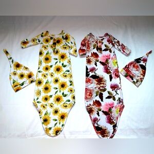 Caden Lane, Knotted Gowns (set of 2), Newborn